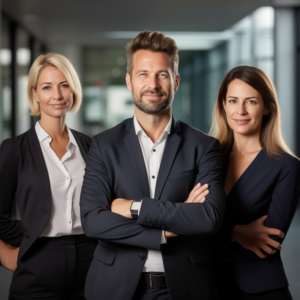 Mitarbeitende mit Erfolg in der Arbeit.